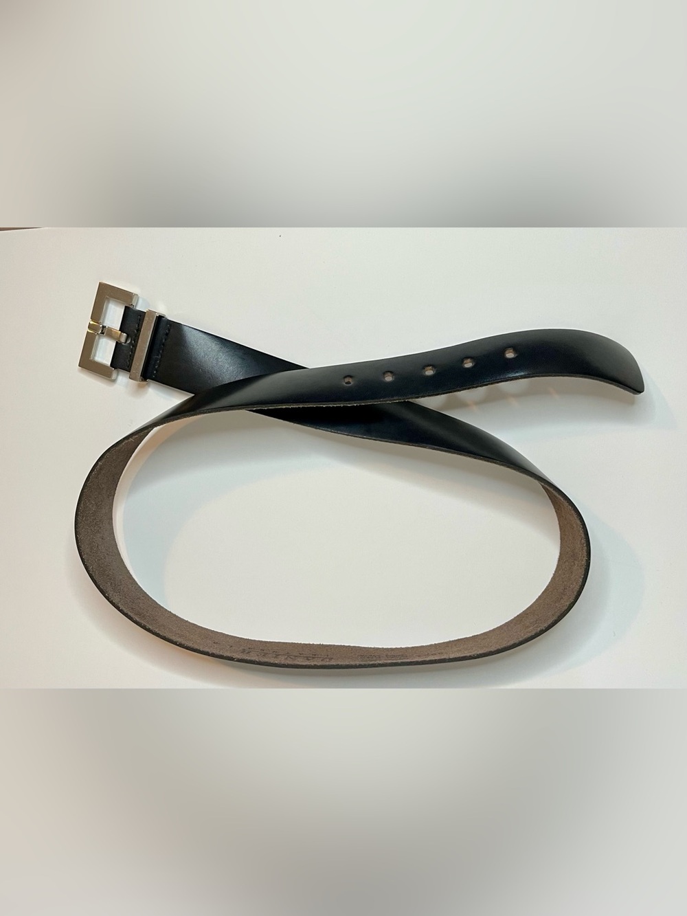 🥋 Danier Black Leather Belt with Silver Buckle